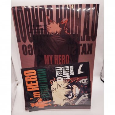 My Hero Academia Katsuki Bakugo File Folder and Sticker NEW *US SELLER*