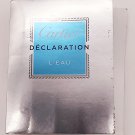 Cartier Declaration L'Eau Eau De Toilette Vial Sample 0.05 oz - NEW