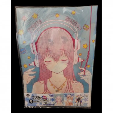 Super Sonico Ichiban Kuji Prize E Clear Posters NEW *US SELLER*