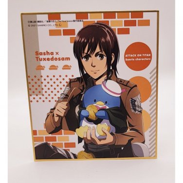 Attack on Titan x Sanrio Sasha & Tuxedo Sam Shikishi Art Board *US SELLER*