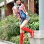 Knight in patent leather boots with stylish 68014