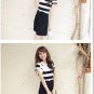 D1006 striped flower dress