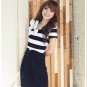 D1006 striped flower dress