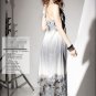 D1011 sexy V-neck bohemian print dress