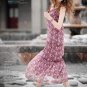 D1012 Korean version of the V-neck floral dress