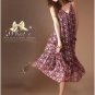 D1012 Korean version of the V-neck floral dress