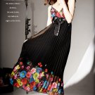 D1013 Korean version of the pleated bow dress