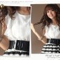 D1021 Korean striped pleated dress