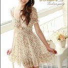 D1022 Korean Floral dress collar