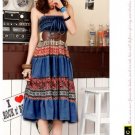 D1038 (dark blue) retro bohemian personality to wear two dresses