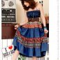 D1038 (dark blue) retro bohemian personality to wear two dresses