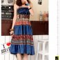 D1039 (light blue) Bohemia vintage dress to wear two personality