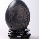 Black Pottery Ocarina, 'White Tiger'