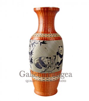 Bamboo Covered Porcelain, 'Panda Vase'