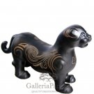Black Pottery Statue, 'Tiger Seal'
