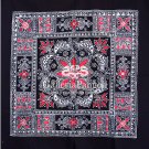Batik Painting, 'Red Flower Table Cloth'