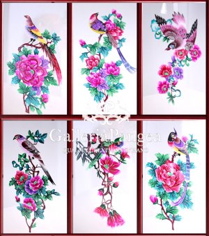 Paper Cut (framed), 'Flowers and Birds'