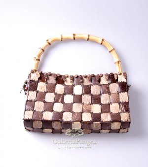 Handmade Handbag, 'Coconut Chocolate'