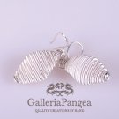 Silver Earrings, 'Honey Combs'