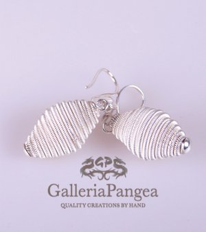 Silver Earrings, 'Honey Combs'