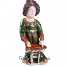 Pottery Statue, 'Tang Lady Playing Guqin'