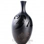 Black Pottery Vase, 'Nature Elements'