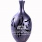 Black Pottery Vase, 'Nature Elements'