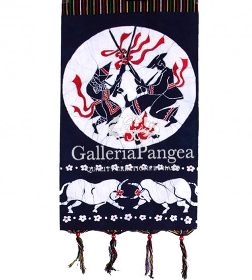 Batik Painting, 'Bull Fight Letter Holder'