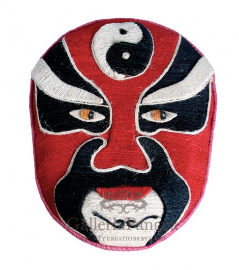 Beijing Opera Flax Mask, 'Jiang Wei'