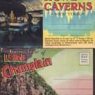 4- Vintage Souvenir Postcard Folders Howe Caverns, Lake Champlain, Thousand Islands, St Augustine