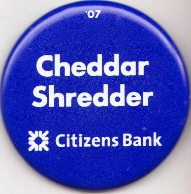2007 PENN STATE Button CHEDDAR SHREDDER Citizen's Bank vs Wisconsin