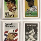 1989 USPS Legends Baseball Cards Ruth Gehrig Robinson Clemente
