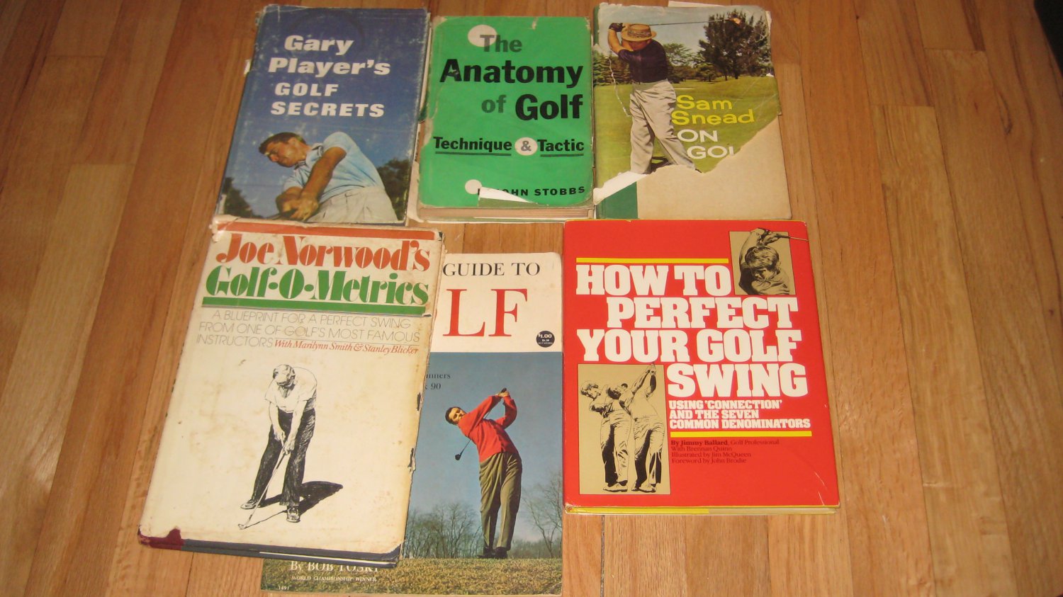6 Vintage Golf Instructional Books Hardcover Sam Snead Gary Player