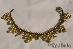 New Handmade Craft ANKLET Brass Bells Hearts Dolphins