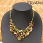 Handmade Gypsy NECKLACE Glass Beads Brass Bells Stars