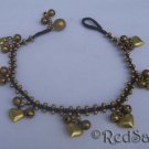Handmade Thai ANKLET Ankle Bracelet Brass Bells Hearts