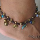 Handmade Thai Craft ANKLET Beads Bells Spirals Stones