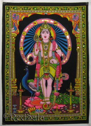 Hindu Deity Kartikay Shiva Son India New Wall Hanging L