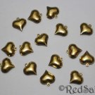 15 New Brass Bead Hearts Craft Bracelet Jewelry Making