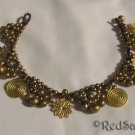 New Handmade Craft ANKLET Brass Bells Spirals Flowers