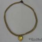 New Handmade Thai Craft NECKLACE Brass Beads Heart 17"