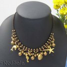 New Handmade NECKLACE Brass Sea Charms Starfish Dolphin