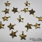 15 Brass Bead Stars New 1.5 cm Craft Jewelry Making