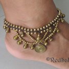 Handmade ANKLET Ankle Bracelet Brass Bells Spiral Dance
