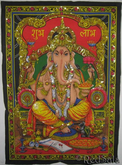 Hindu Elephant Deity GANESH Ganesha India Tapestry