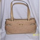 LEATHER TRIM DESIGNER HANDBAG by ETIENNE AIGNER