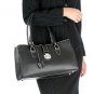 GENUINE LEATHER DESIGNER HANDBAG, BLACK, BY UNITED ARROWS, RET. $250
