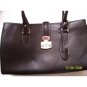 GENUINE LEATHER DESIGNER HANDBAG, BLACK, BY UNITED ARROWS, RET. $250