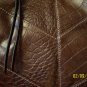 CROC EMBOSSED DESIGNER HANDBAG by BANDOLINO, CHOCOLATE BROWN w/ GOLDTONE HARDWARE