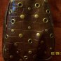 CROC EMBOSSED DESIGNER HANDBAG by BANDOLINO, CHOCOLATE BROWN w/ GOLDTONE HARDWARE